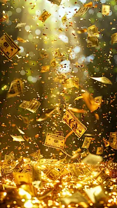 满天飞舞的金钞票围着你跳舞，机会追着你跑，财神爷常驻你家，恭喜发财，好运连连！#素材分享[话题]# #遇见美好[话题]# #素材[话题]# #高清素材[话题]# #暴富壁纸[话题]# #发财[话题]#