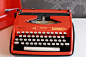 Vintage working manual typewriter - Bright Orange (a bit red) Remington Riviera