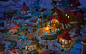 Village of tiny mushrooms