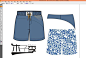 A23男泳裤沙滩裤可编辑款式图 AI素材服装设计素材矢量图集-淘宝网