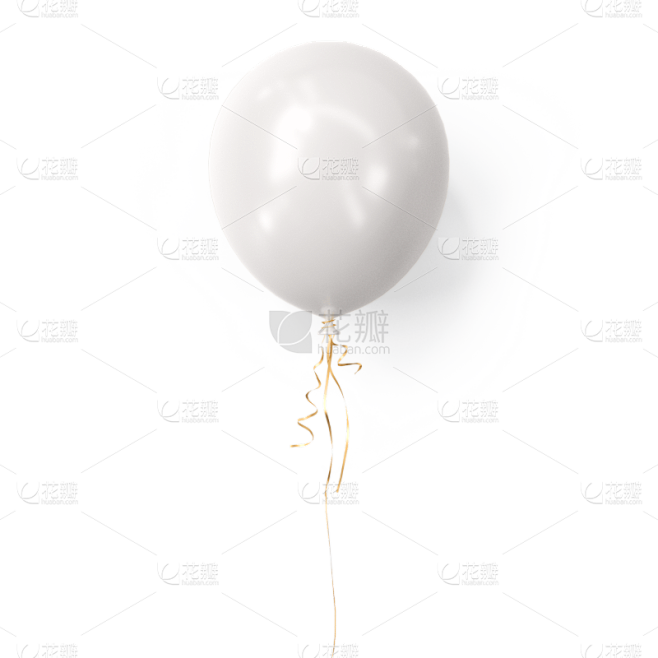 白色气球3D情人节节日元素