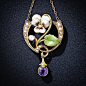 Art Nouveau Enamel and Amethyst Necklace - 90-1-4580 - Lang Antiques