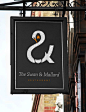 In this design for a restaurant called “The Swan & Mallard,” John Randall has creatively managed to fit a swan, a mallard duck, and an ampersand all into one logo