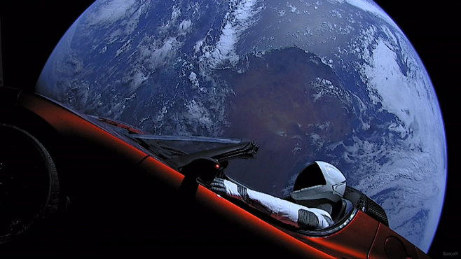 Car Orbiting Earth 
...