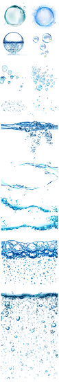 蓝色系气泡水泡PNG透明背景免扣素材