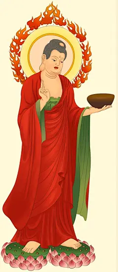 结缘开光佛像药师佛画像手绘挂画站像药师琉璃光如来佛像相纸塑封  t.cn/EAIZQeA