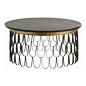 Arteriors - Orleans Cocktail Table - More than a cocktail table, this piece is like cocktail music for your room. Iron scallops create a rhythmic beat on the airy drum-shaped base topped with gold highlights and the muffled matte finish of hewn marble. It