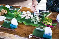 德之岛的犬田布民宅的斑马料理的照片素材