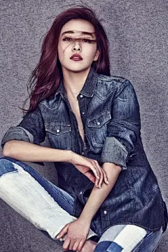 阚清子红唇牛仔时尚外套写真安卓手机壁纸下载http://www.kutoo8.com/