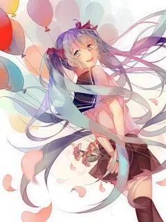 初音，唯美，壁纸♪二次元的美少女，感觉萌萌哒，萌萌哒，，，，头像，傲娇，萌哒了~♪