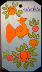 GORODETSKAYA PAINTING - an example of painting on the product-2-.Razzhivka leaves and flowers.