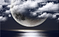 Moon clouds ocean photo manipulation wallpaper (#439605) / Wallbase.cc