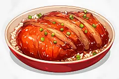 卤肉饭外卖美食插画绘画图片