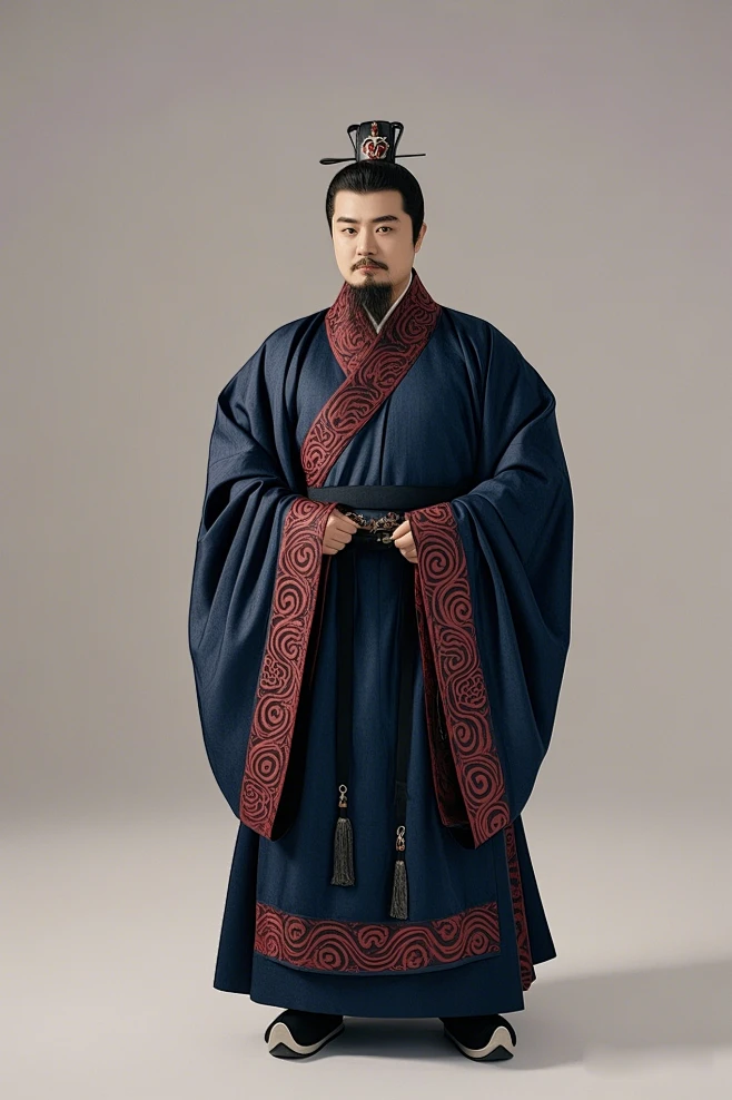 战国袍，汉服，春秋战国，男子 (1)-花瓣网