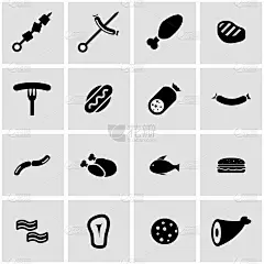 向量黑肉图标设置