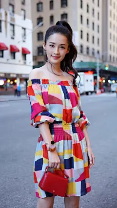 李沁纽约时装周街拍手机壁纸
