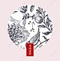 Y314中式中国风奢侈品高档复古芙蓉花卉纹理背景矢量图案设计素材