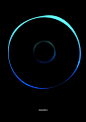 This may contain: a blue circle on a black background