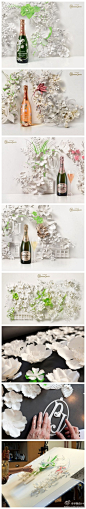 艺术家Jo Lynn Alcorn为著名香槟Perrier Jouet设计的纸艺广告