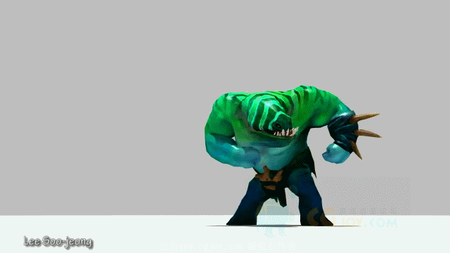 绿皮怪无贴图剑士战士攻击死亡走跑等动作参考游戏动画交流poweredby