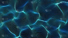 蓝色抽象的波浪在黑色的背景-形状的线