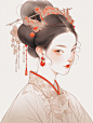 国风汉服｜唐代仕女妆造插画肖像【附咒语】