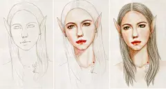  插画，手绘，唯美， #治愈系# #小清新# #壁纸# #水彩# #背景图#眼睛#精灵