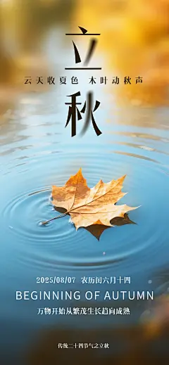 39套立秋二十四节气海报