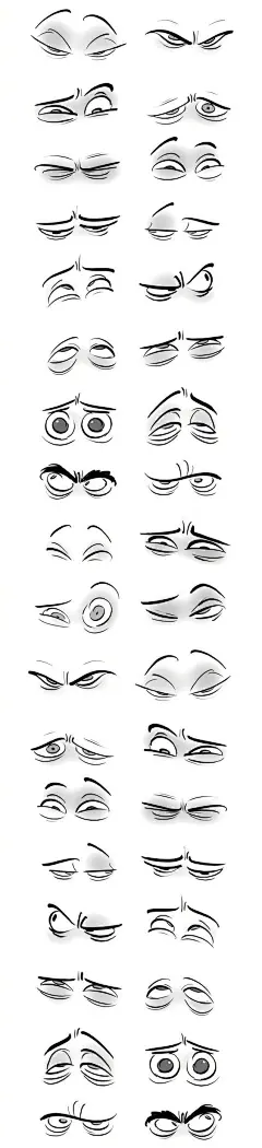 手绘插画中几十种眼睛不同的表现手法 ​​​​