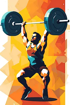 运动健美生活扁平风插画