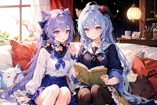 #原神 刻晴&甘雨 || keqing&Ganyu - 望霙的插画