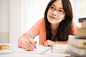 Royalty-free Image: Woman studying at her desk