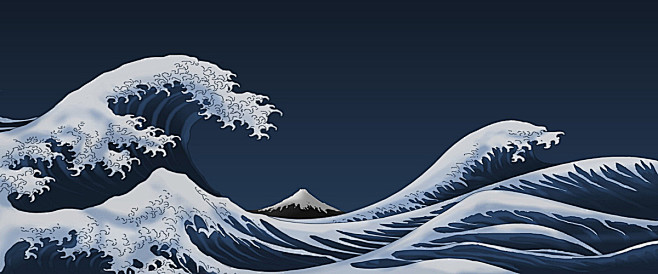 海浪,蓝色,浪花,海报banner,卡通...
