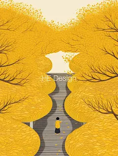 MJ插画·就让秋风带走我的思念_8_HE Design_来自小红书网页版