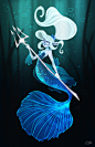 Fighting Fish Mermaid, Samantha Germaine Sim Violet1202 : A submission done for the Character Design Challenge