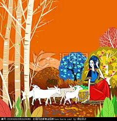 民族风插画 丰收插画 果园 手绘果园 陕北插画 丰收的人物五一劳动节 民族服装 民族风情 手绘民族人物 丰收 民族装饰画 少数民族插画