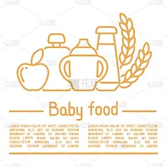 婴儿食品海报的概念