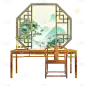 中国风-家具装饰贴纸-桌子