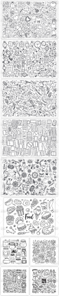 手绘涂鸦插画肌理底纹图案高清背景鞋子衣服生活用品平面设计素材-淘宝网