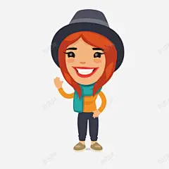 手绘卡通装饰大笑女士海报 设计图片 免费下载 页面网页 平面电商 创意素材