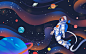 星空太空人宇航员星球星云飞碟宇航员星空星空太空人