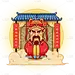 卡通感小年灶神元素贴纸