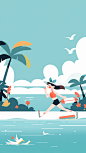 A_lovely_girlWearing_a_stylish_swimsuitAt_the_beachRunning_w_0a9c22eb-624b-46f1-ac76-1c39214e7697