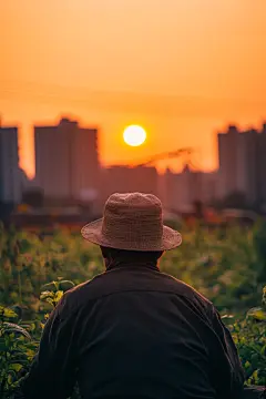 农民劳动人物背影