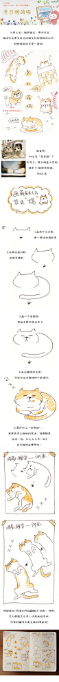 #每天10分钟，跟飞乐鸟学画画# 工作室三爷绘画冬日暖系列萌猫来啦，你造什么叫“农民揣”吗？你造猫咪的睡姿有多销魂吗？一起来画萌哒哒的猫咪睡姿吧！