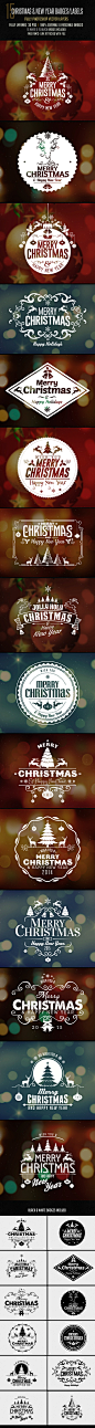 Christmas Badges Label : Christmas & New Year Badges/ Sticker15 High Quality Christmas and New Year Labels/Badges/Sticker/LogoFully Photoshop Vector layers100% Editable and Re sizableBlack & White Badges included