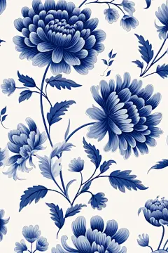 青花瓷印花背景底图