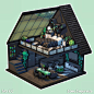 an image of a house with plants on the roof
