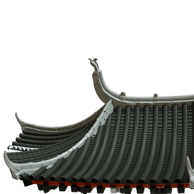 中国风古风古典屋檐木头房顶透明免抠PNG图案 PS设计素材元素 (80)-花瓣网