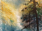 Roland Palmaerts 手绘水彩自然风景艺术欣赏 比利时 法国 橙色 浪漫 艺术 风景 唯美 自然 水彩 手绘 色彩 光